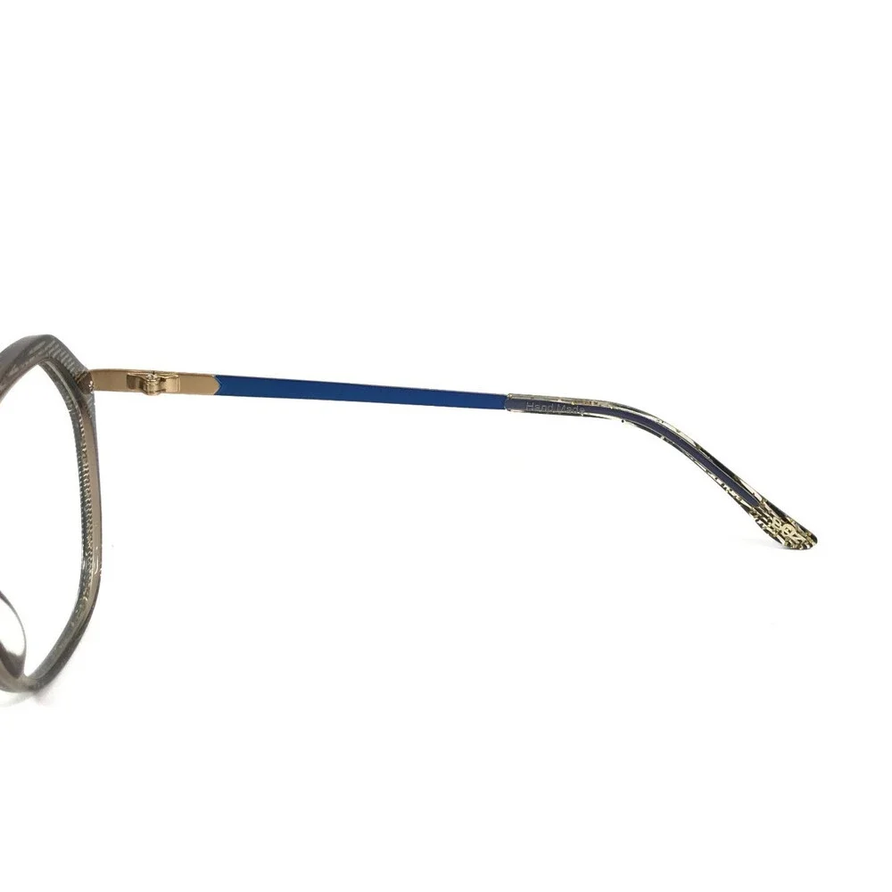 BOZ Eyeglasses Frames IXELLE 0020 Brown Blue Striped Matte Gold 53-18-135
